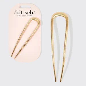 Metal French Hair Pin 1pc- Gold