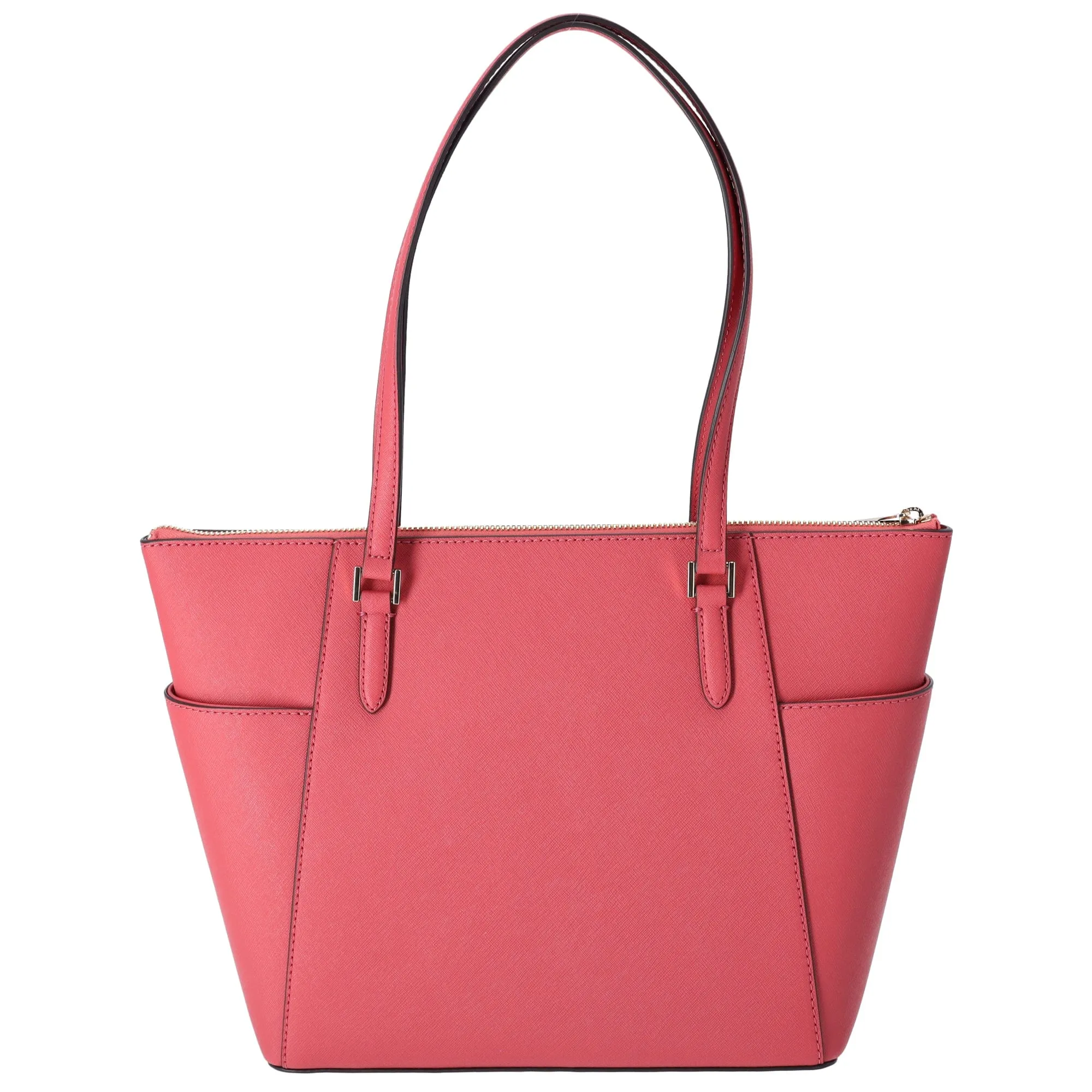 Michael Kors Charlotte Large Top Zip Leather Tote Light Berry Sorbet Pink