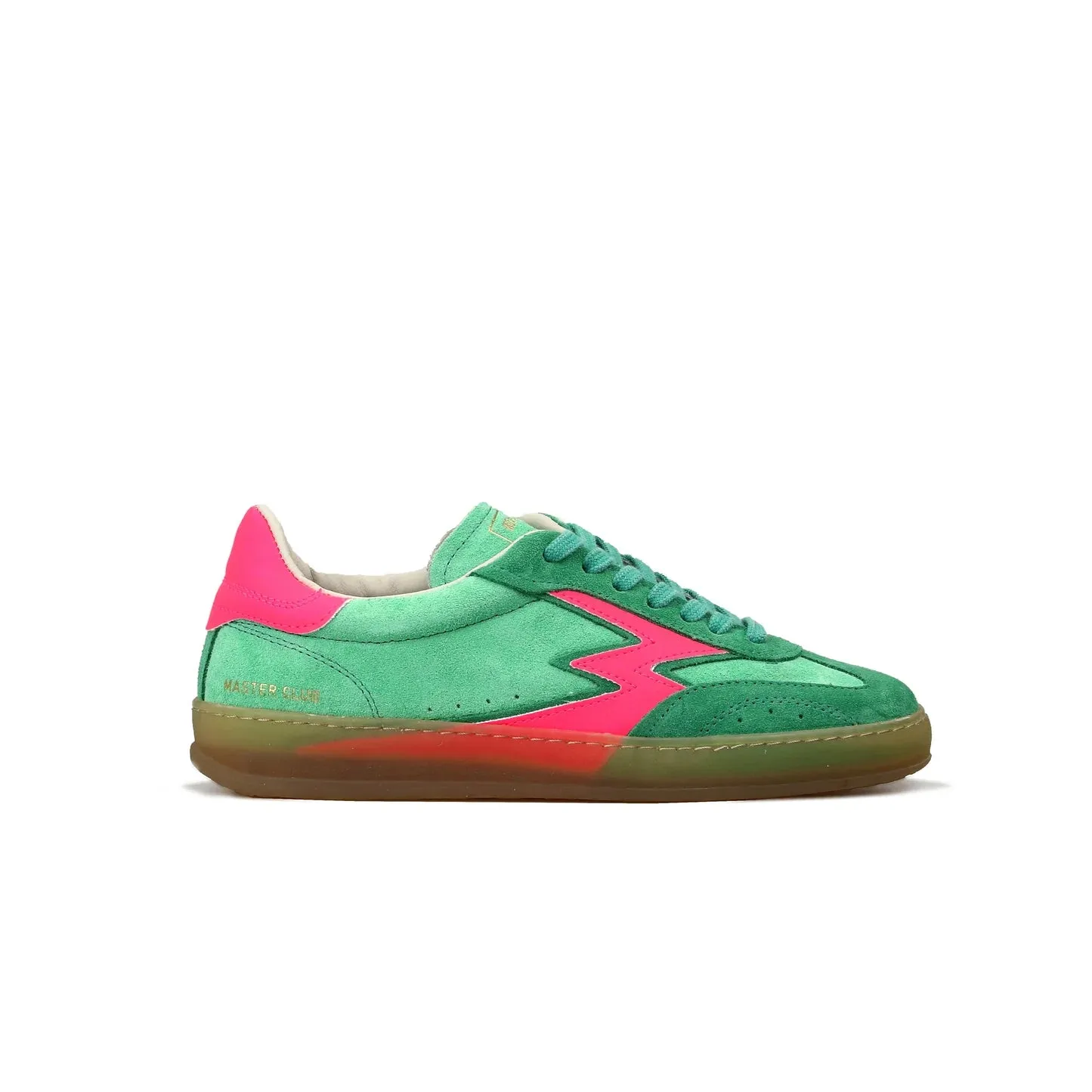 Moa Concept Master Club lys grønn sneaker med neonrosa detaljer