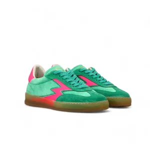 Moa Concept Master Club lys grønn sneaker med neonrosa detaljer