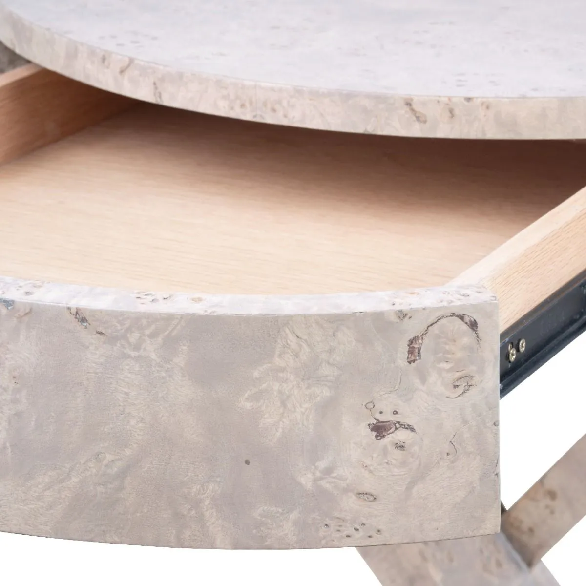 Modena 1-Drawer Side Table / Light Gray Burl