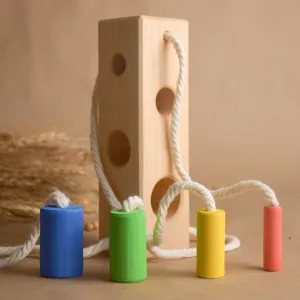 Montessori Color Sorting Activities for Preschoolers Wood Block with Cylinders