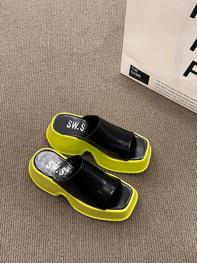 Muffin Cake-100 Platform Creepers Slippers