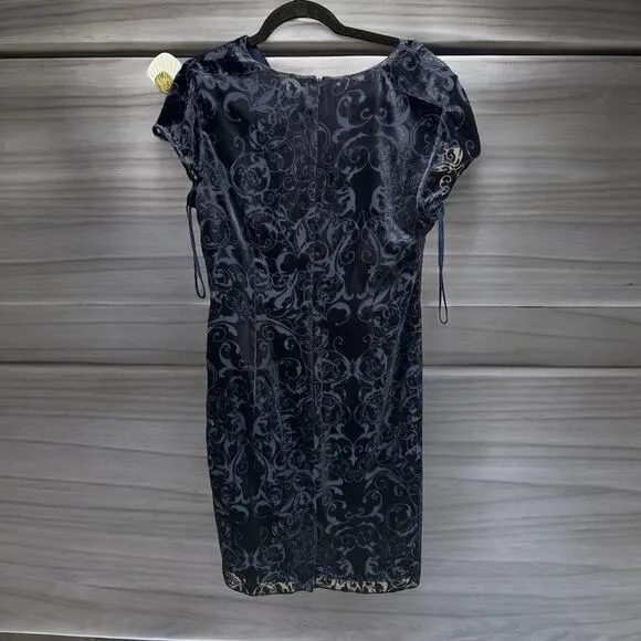NEW Magaschoni NY Drap Neck Burnout Velvet Dress Size 16 TRR