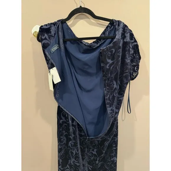 NEW Magaschoni NY Drap Neck Burnout Velvet Dress Size 16 TRR