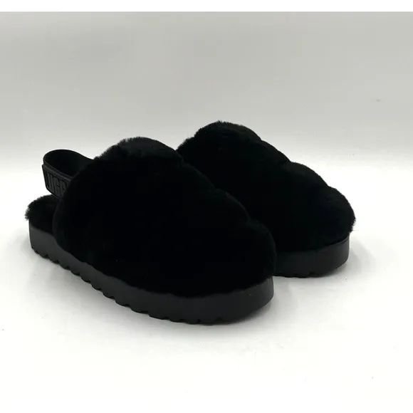 NEW UGG Super Fluff Women's Slippers Black US Size 5 1121751 NEW IN BOX