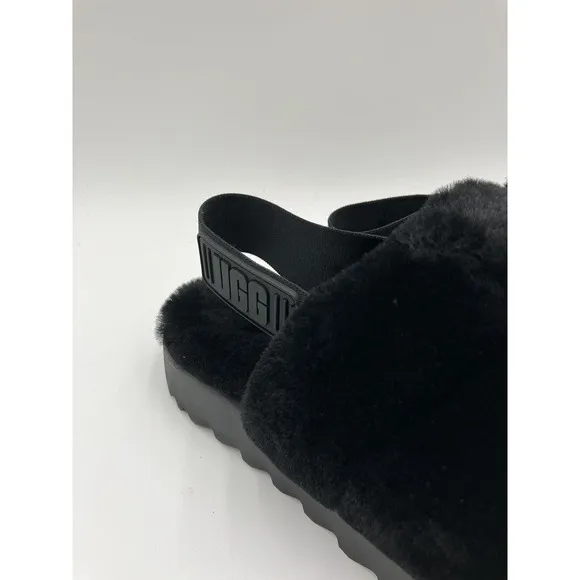 NEW UGG Super Fluff Women's Slippers Black US Size 5 1121751 NEW IN BOX