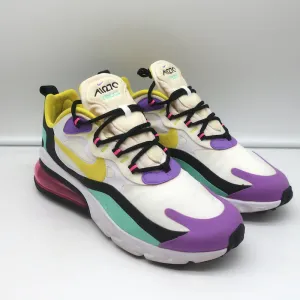 Nike Air Max 270 React Geometric Art Sneakers White/Violet Size 9 AT6174-101