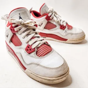 Nike White Gym Red Black Air Jordan 4 Retro ‘Alternate 89’ Size 5Y (Womens Sz 7)