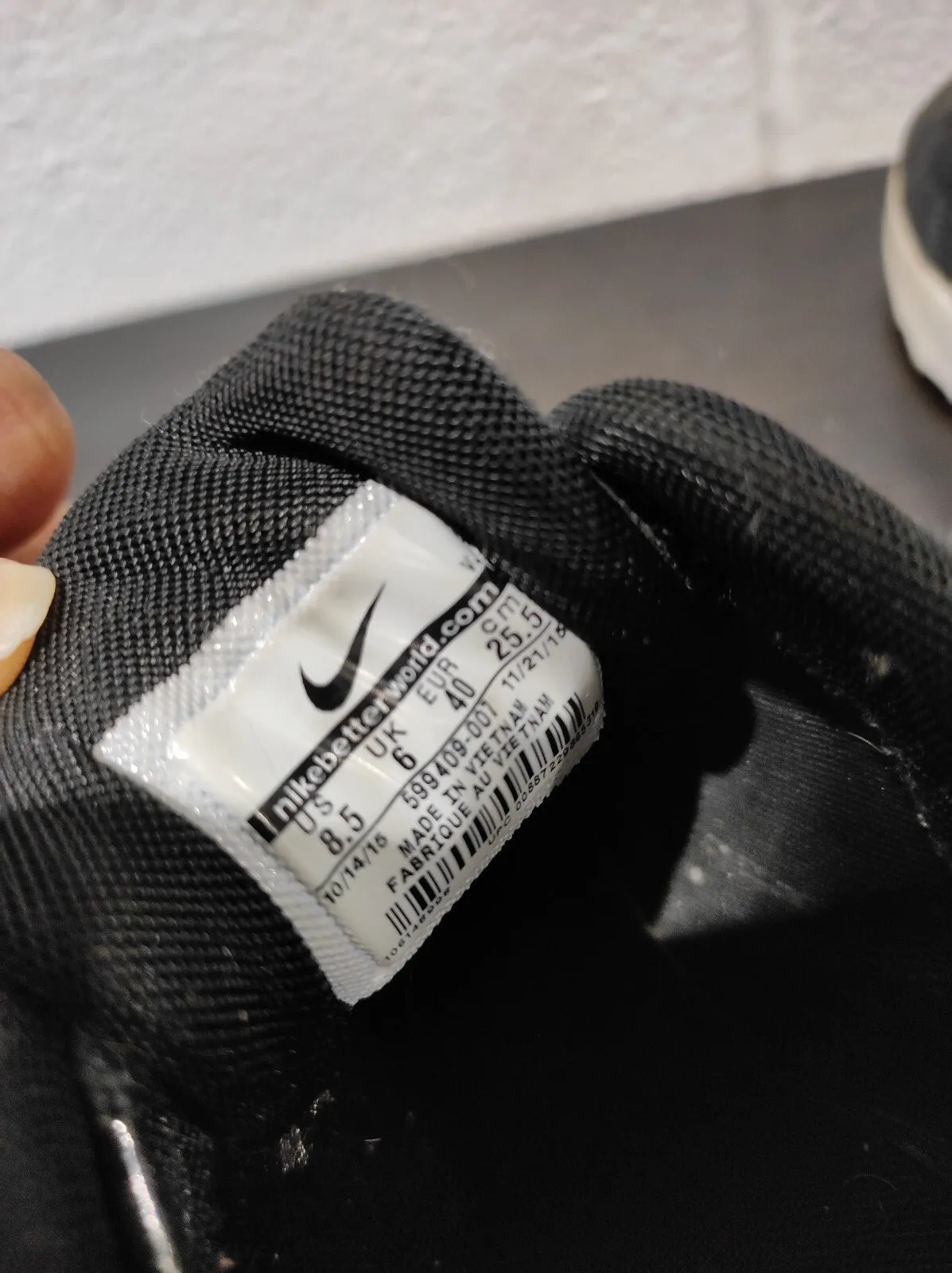 Nike Women's Air Max Thea Size 8.5 Black Running Shoes Sneakers