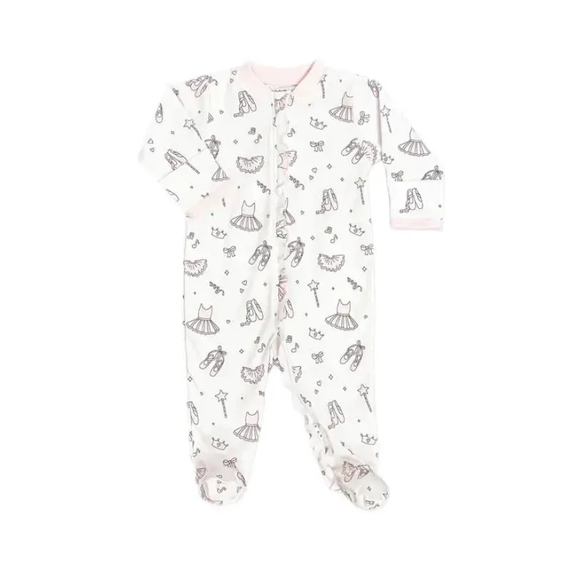 Noomie - Baby Ballerina With Ruffles Zipper Footie