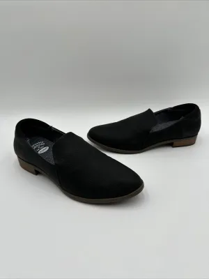 NWOB Dr. Scholl Womens Rate Loafers Black Faux Leather Round Toe Casual Size 9M - Like New
