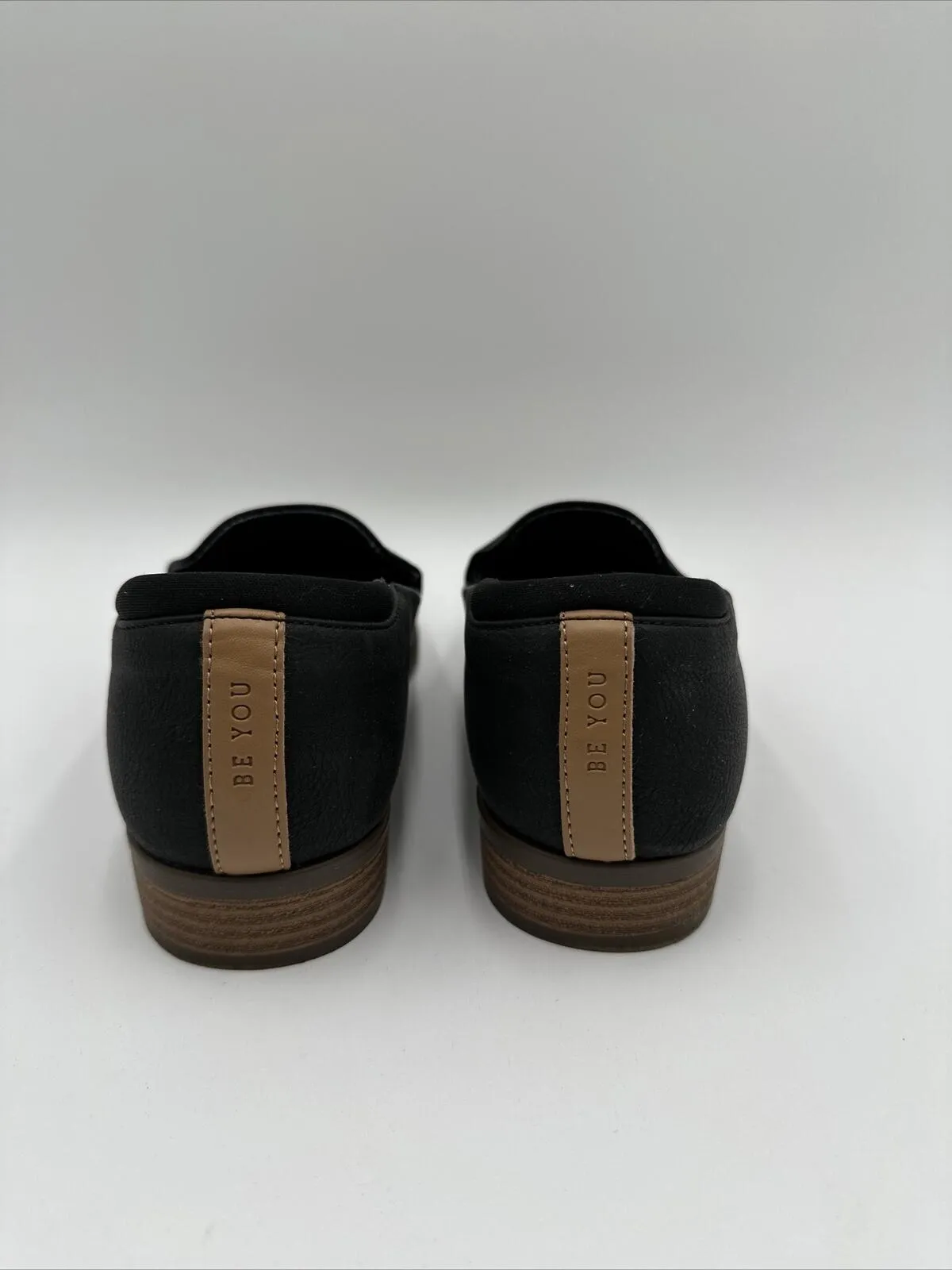NWOB Dr. Scholl Womens Rate Loafers Black Faux Leather Round Toe Casual Size 9M - Like New
