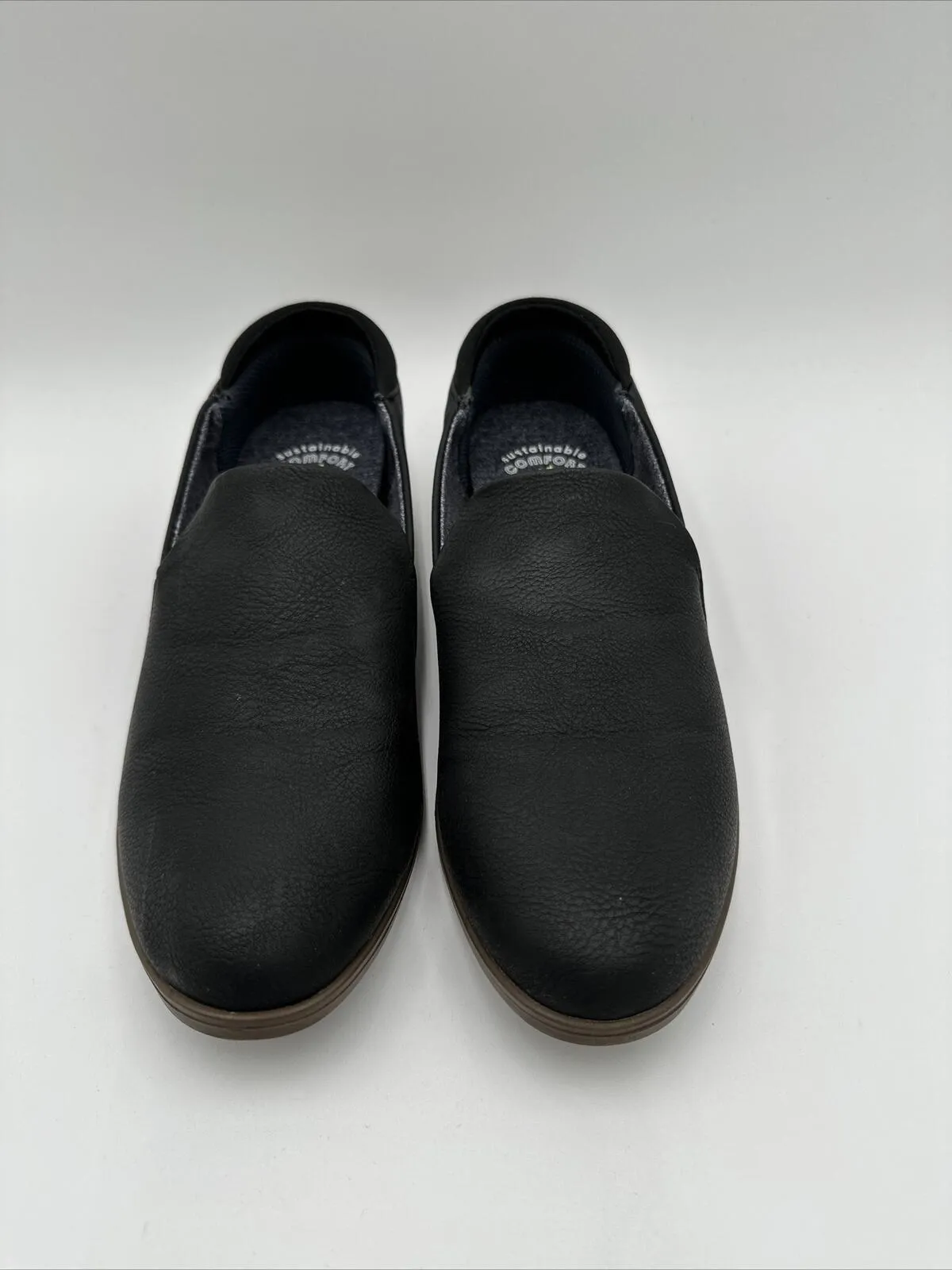 NWOB Dr. Scholl Womens Rate Loafers Black Faux Leather Round Toe Casual Size 9M - Like New