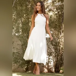 NWT Summer Dream White Midi Dress Women's Size XL
