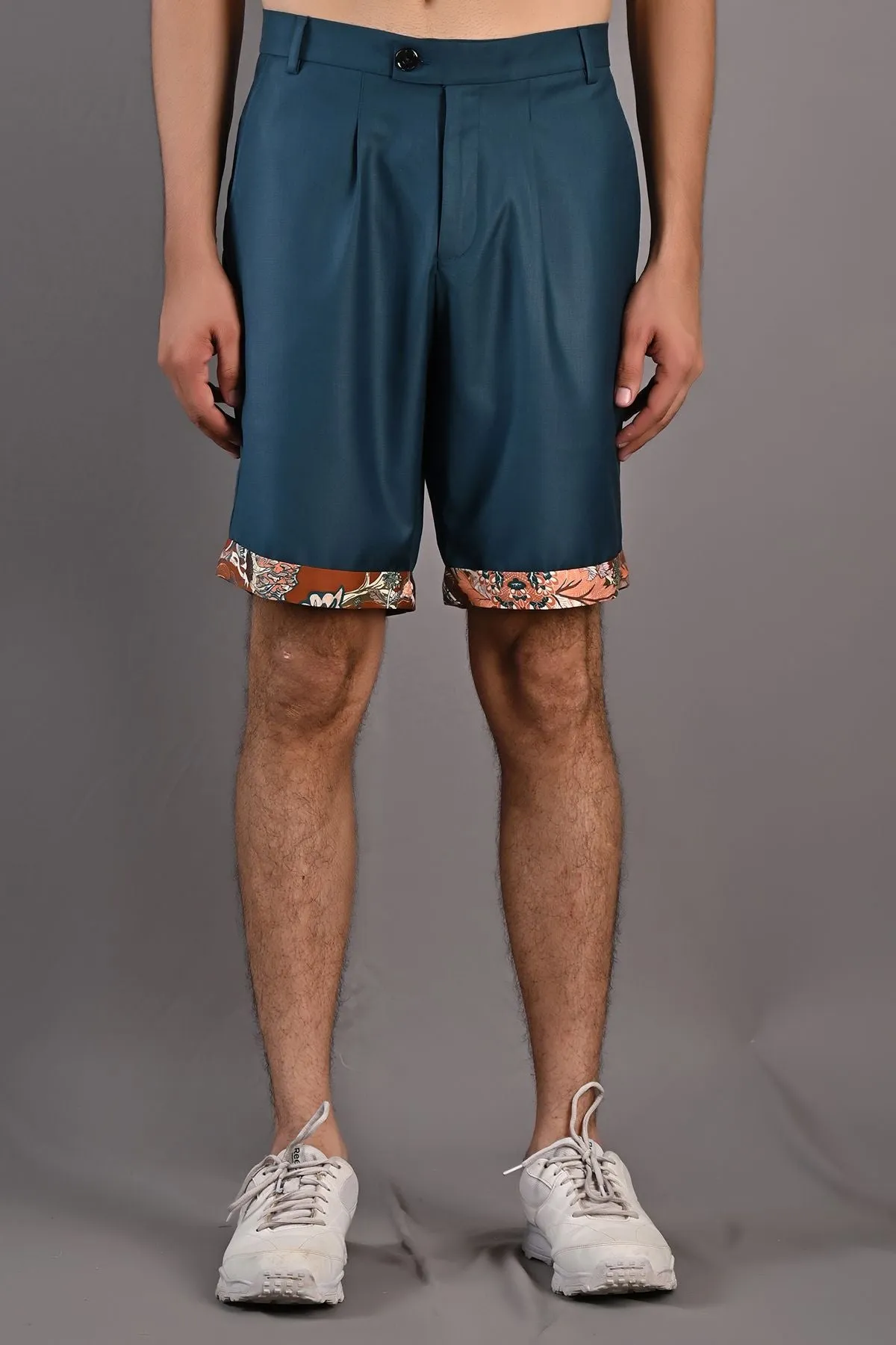 Oak- Maroon & Multi Printed Shirt with Teal Green Shorts Set