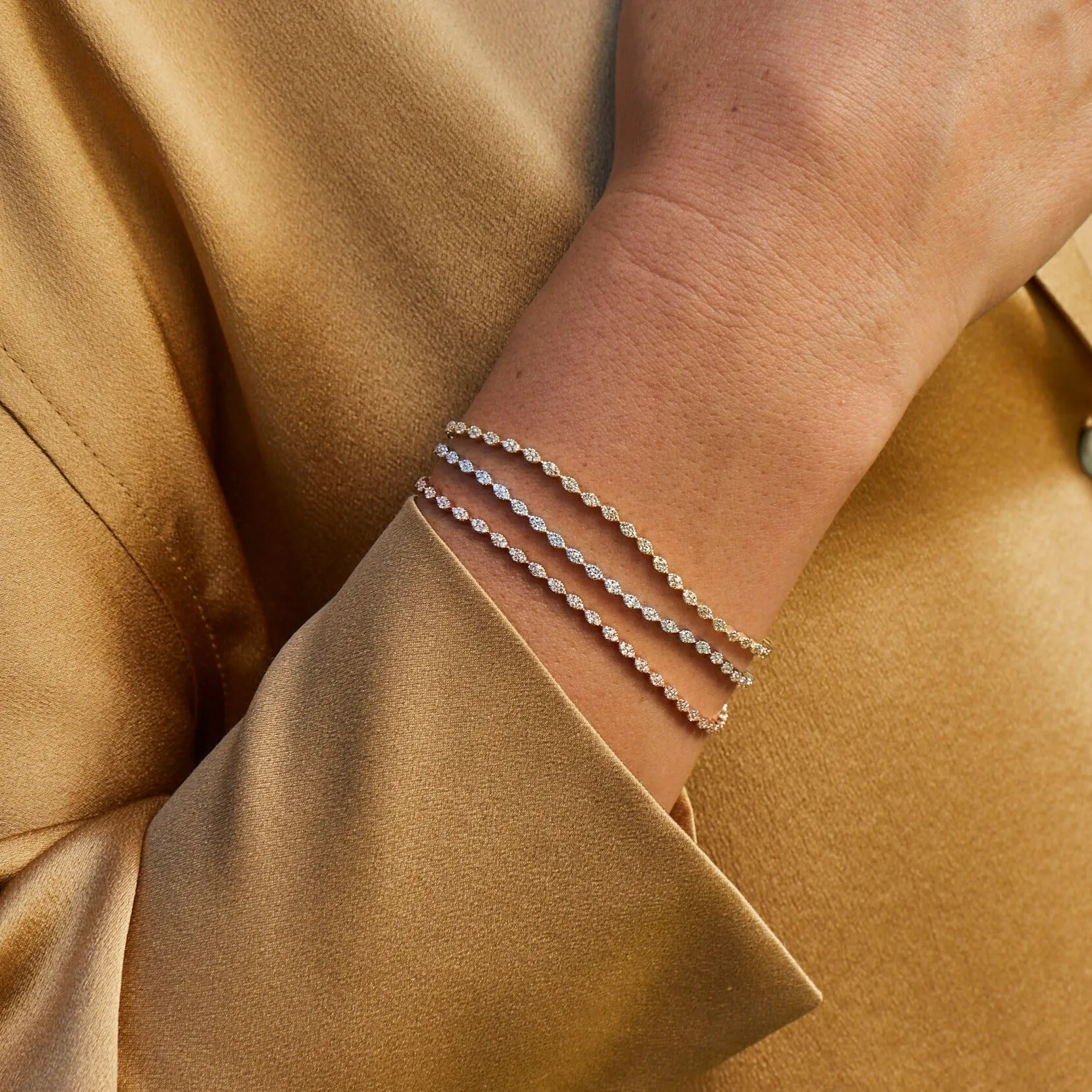 Pavé Diamond Marquise Eternity Bracelet