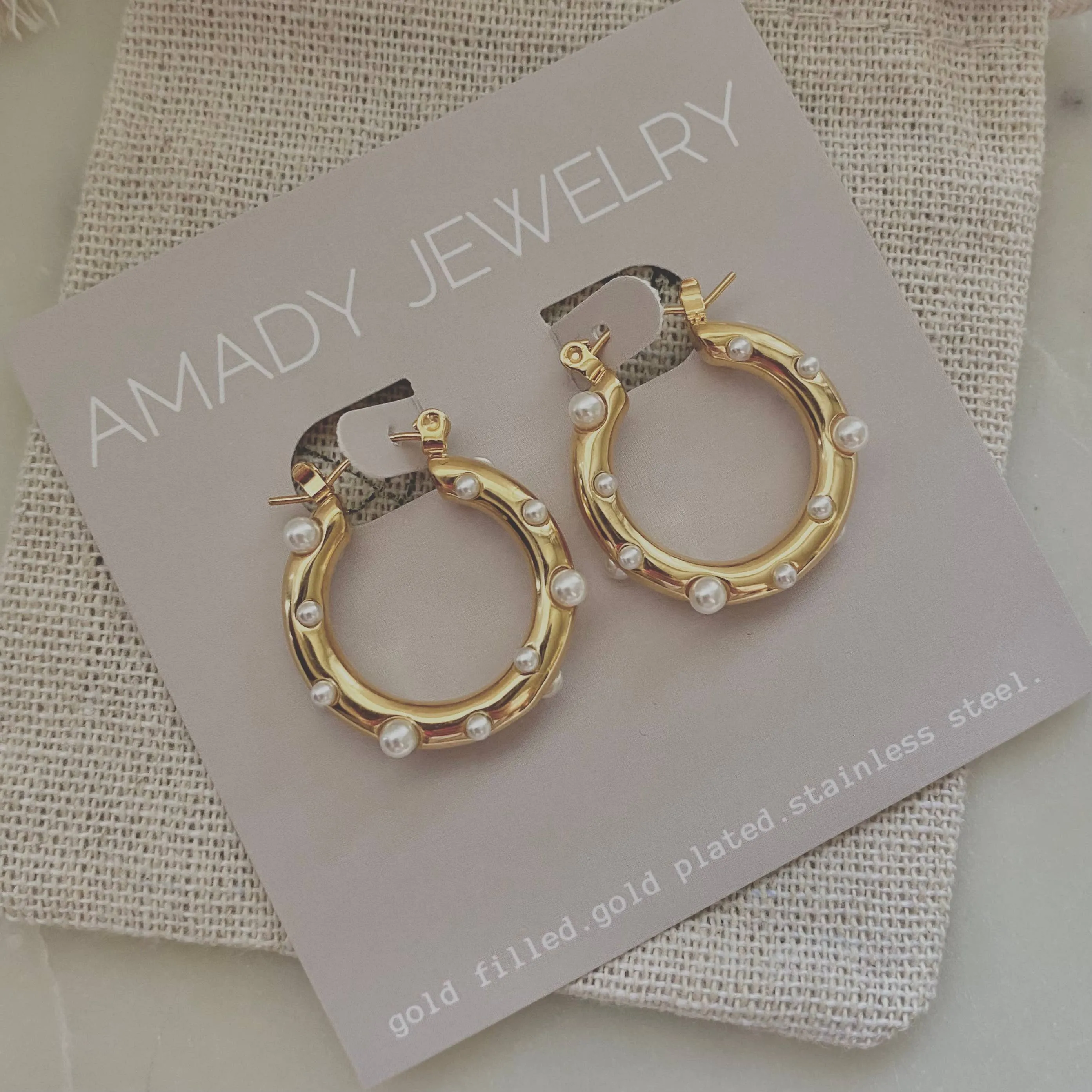 Pearls Gold Plated Earrings - waterproof