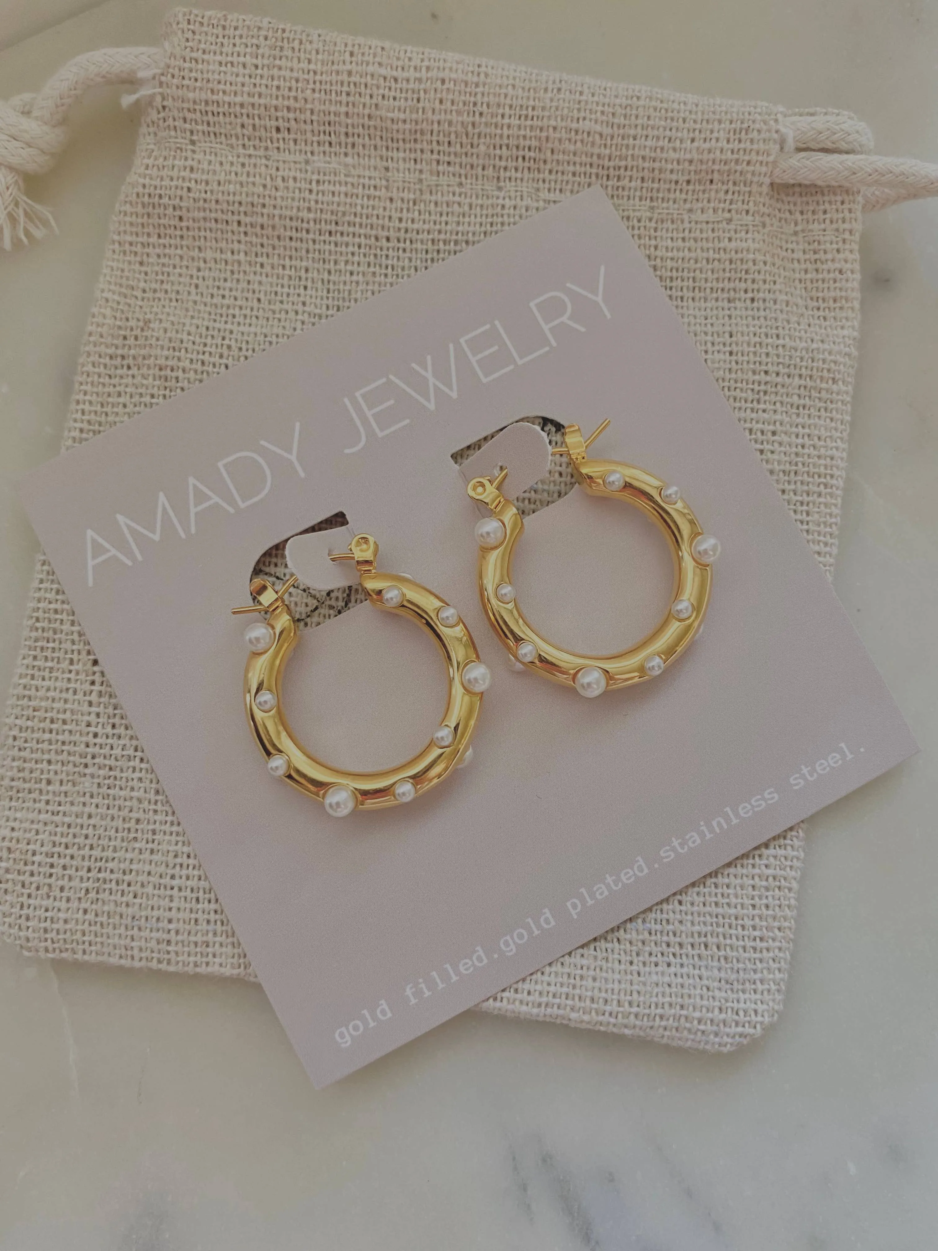 Pearls Gold Plated Earrings - waterproof