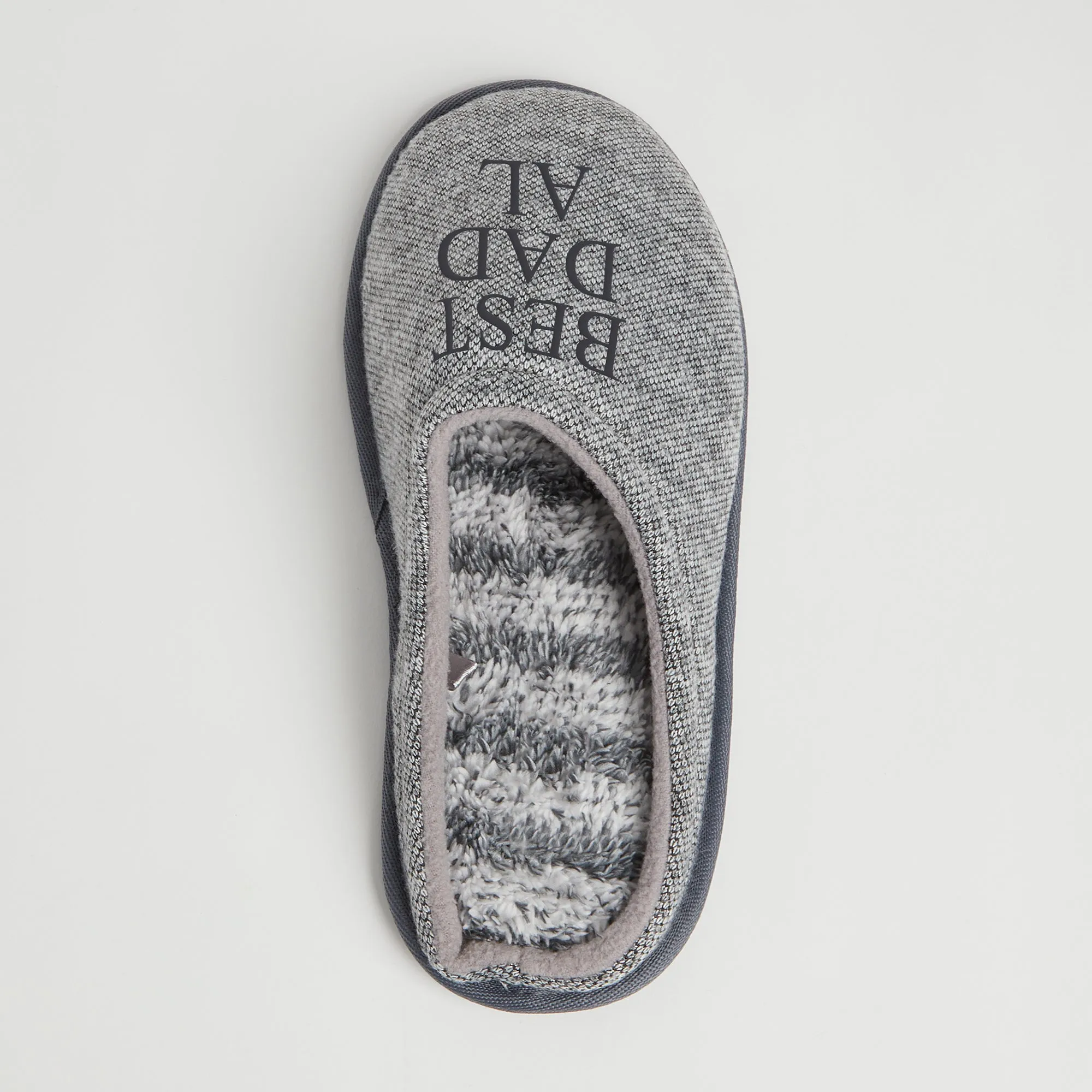 Personalised Mens Grey Tweed Slippers