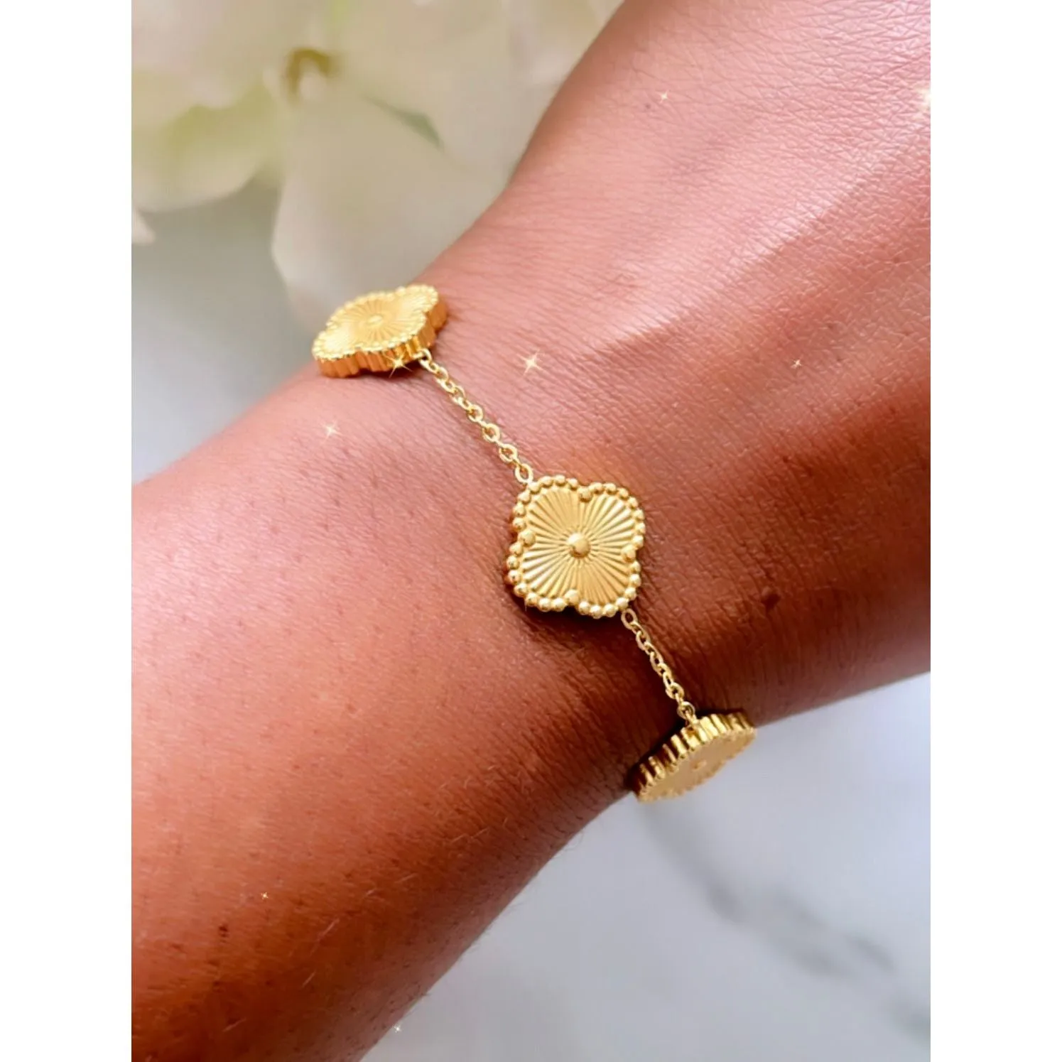 Petite Gold Clover Bracelet