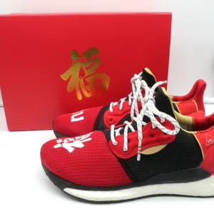 Pharrell x adidas Solar Hu Glide Chinese New Year Sneakers Red Black Size 8.5