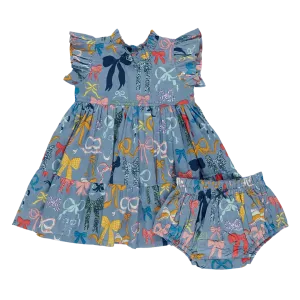 Pink Chicken Baby Baby Girls Jennifer Dress Set - Bows on Bows