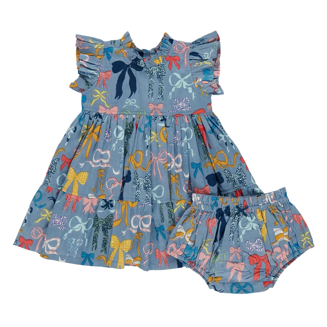 Pink Chicken Baby Baby Girls Jennifer Dress Set - Bows on Bows