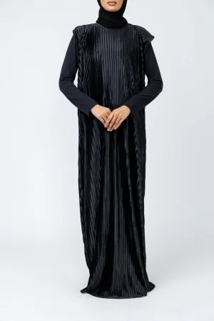 Pleated Slip Dress - Black