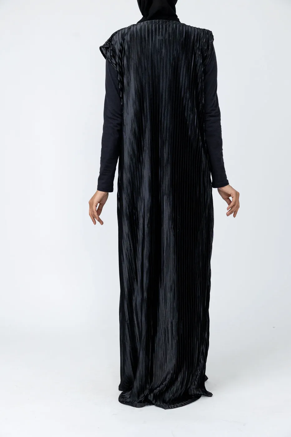 Pleated Slip Dress - Black