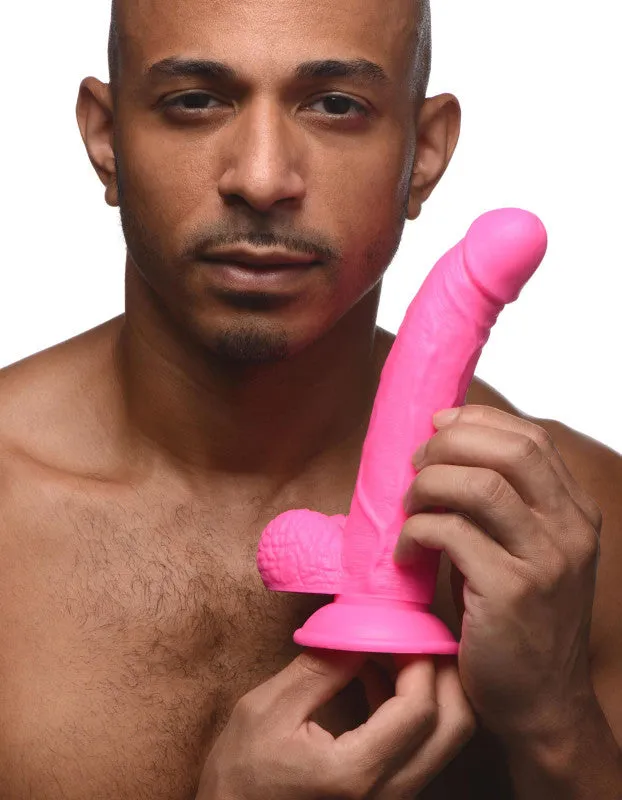 Pop Pecker 7.5 Inch  With Balls - Pink