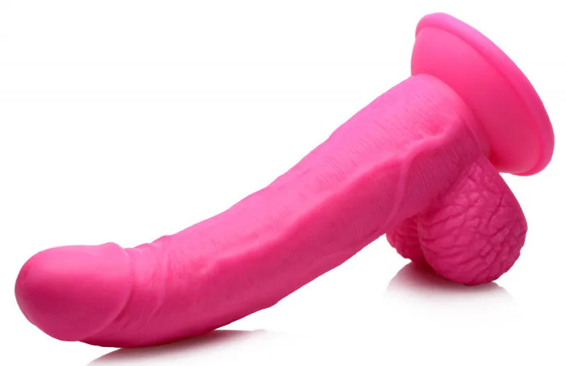 Pop Pecker 7.5 Inch  With Balls - Pink