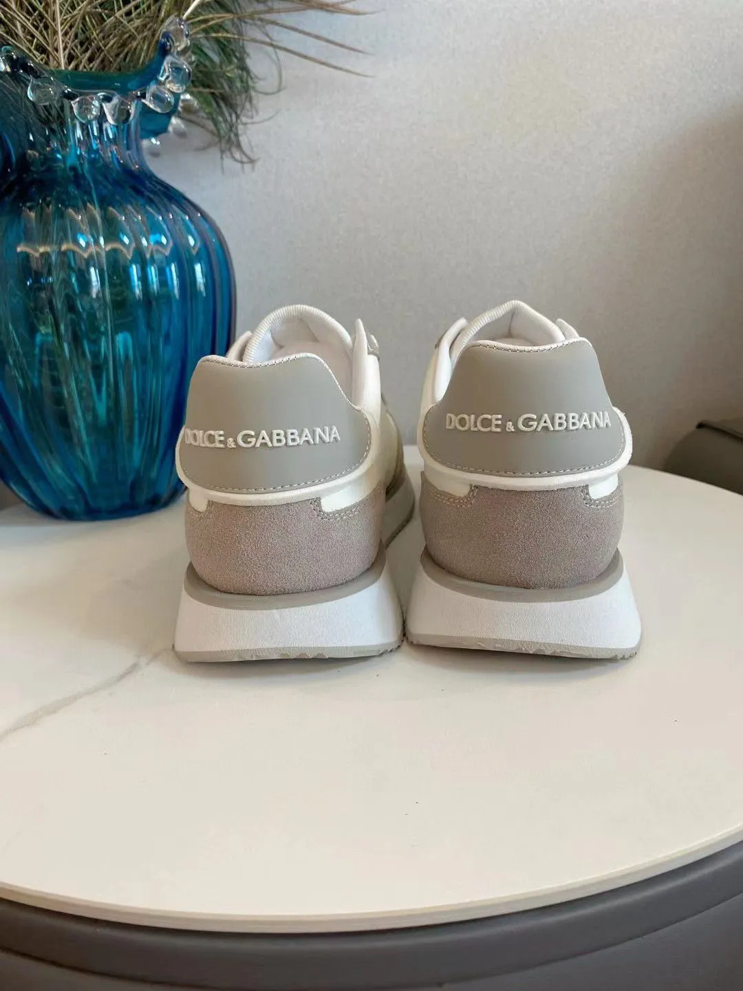 Premium Elegant Cushion Mixed-Material Grey Sneakers