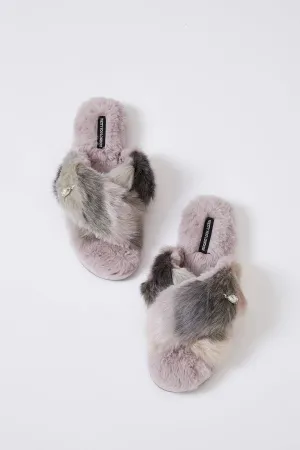 Pretty You London Womens Slider Slippers Blyss in Lilac - Large