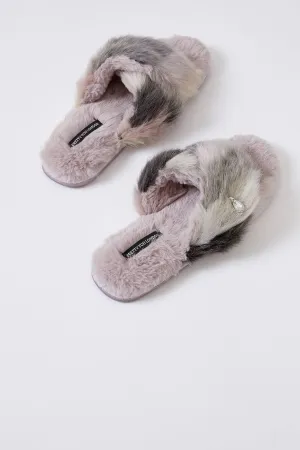 Pretty You London Womens Slider Slippers Blyss in Lilac - Medium