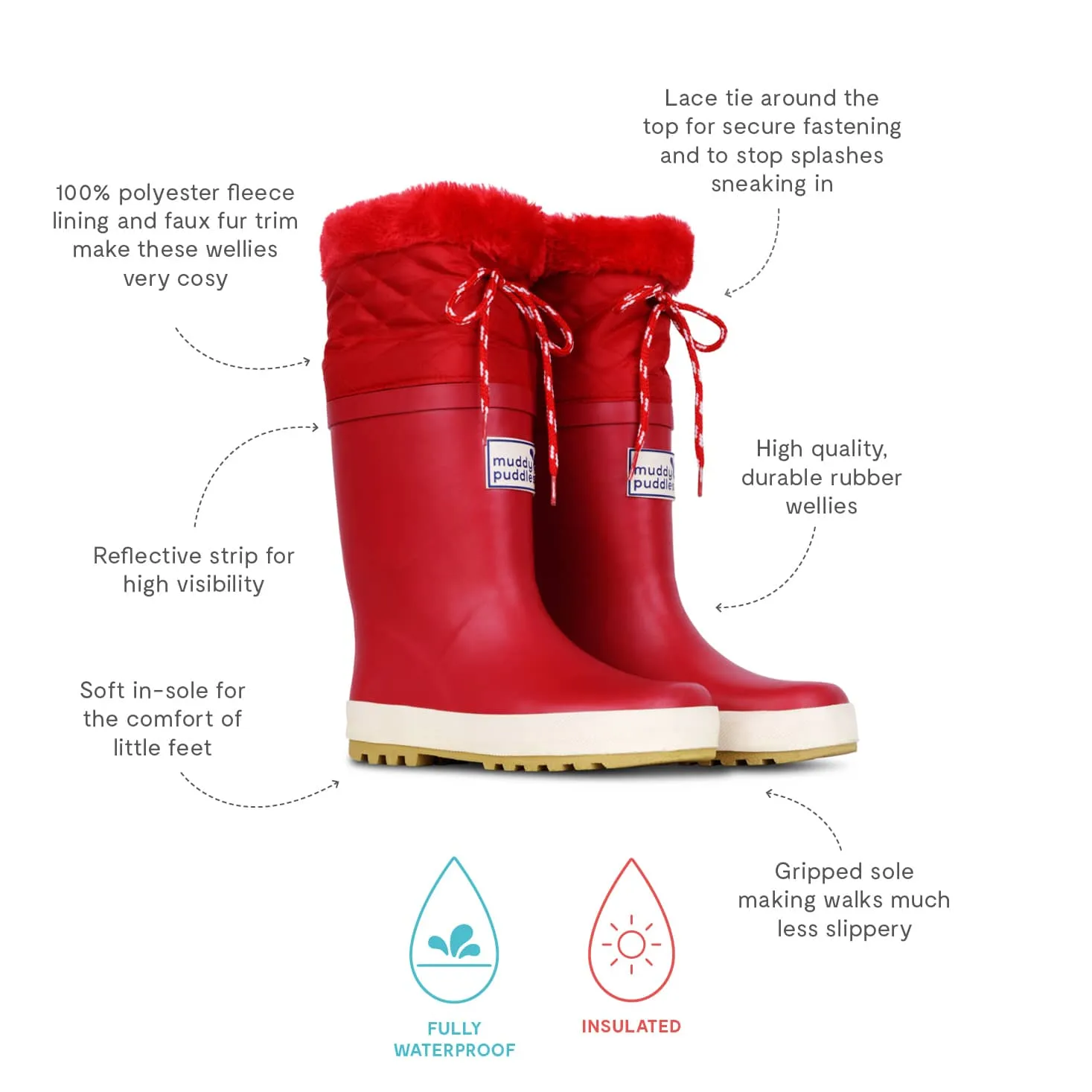 Puddleflex Wellies Red