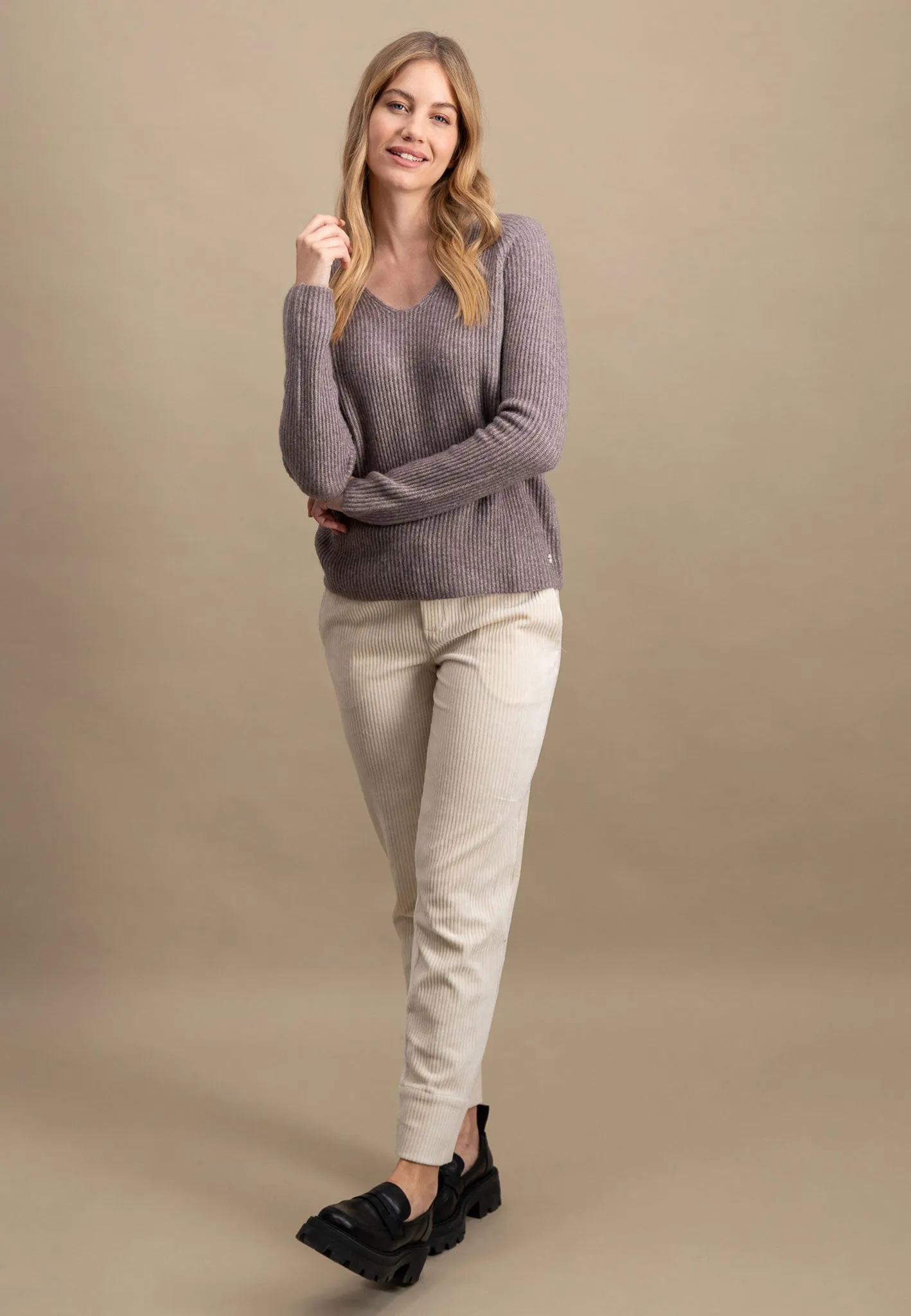 Pullover aus Wollmix mit V-Ausschnitt