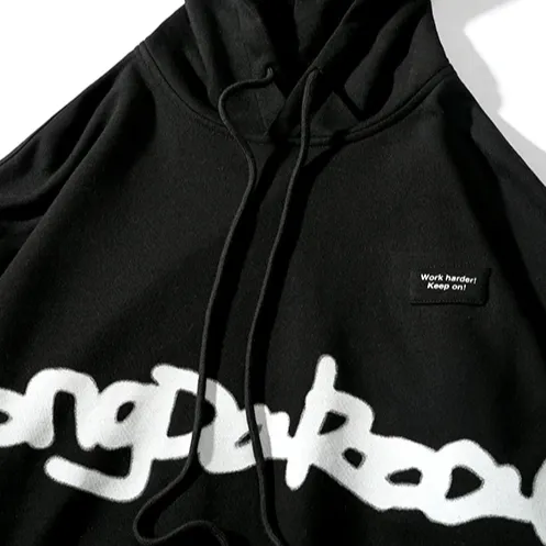 "KEEP-ON" Sweatshirt Noir Hoodie à capuche - URB1™