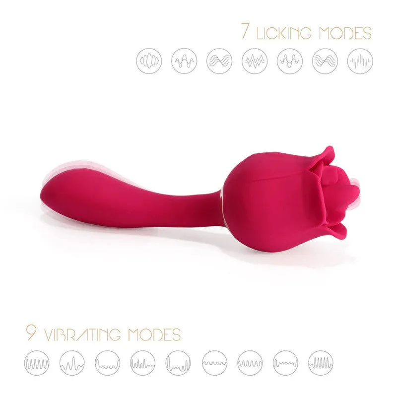 Rhea - the Rose Licking Tongue Vibrator and G Spot Massager