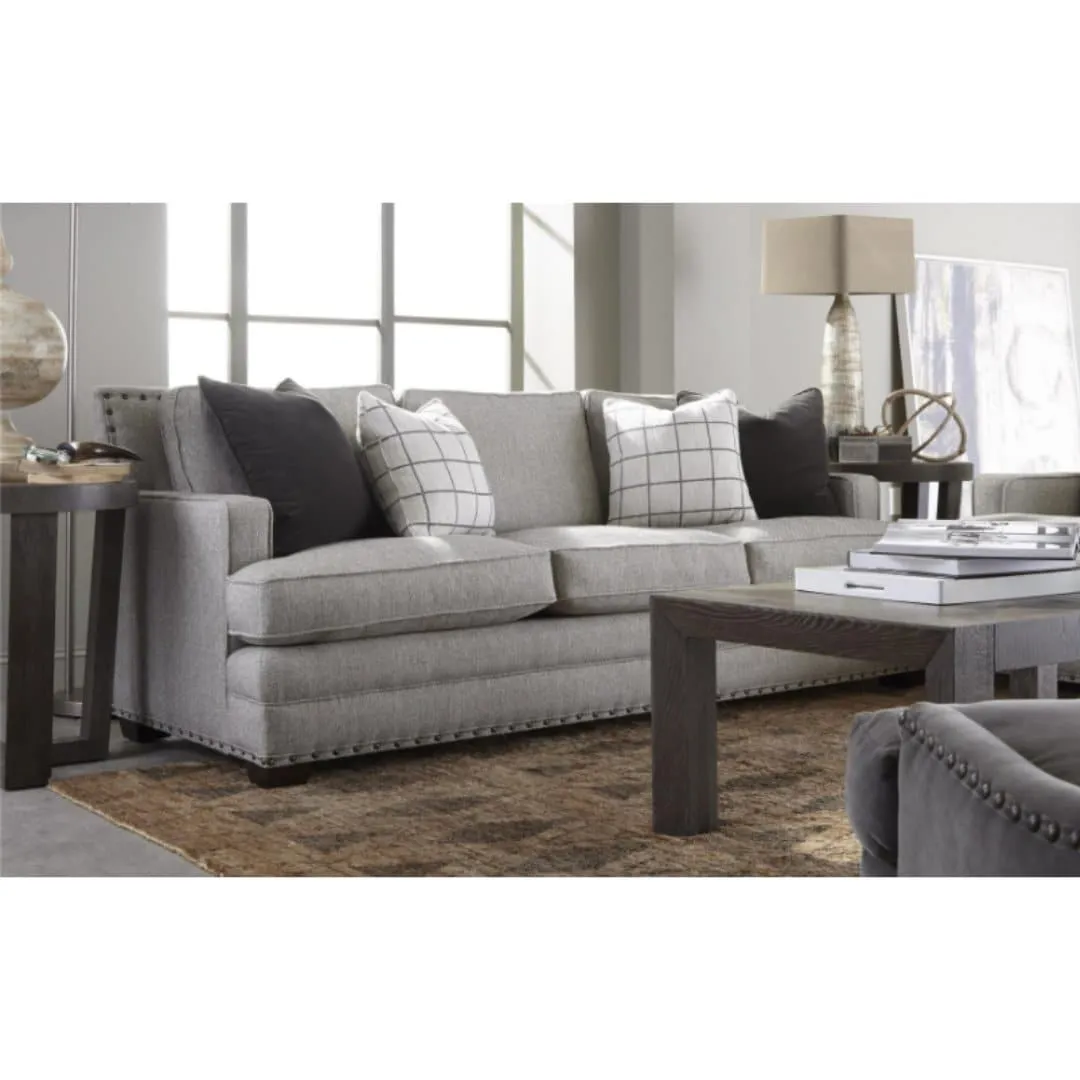 Riley Sofa with Nailheads in Gray