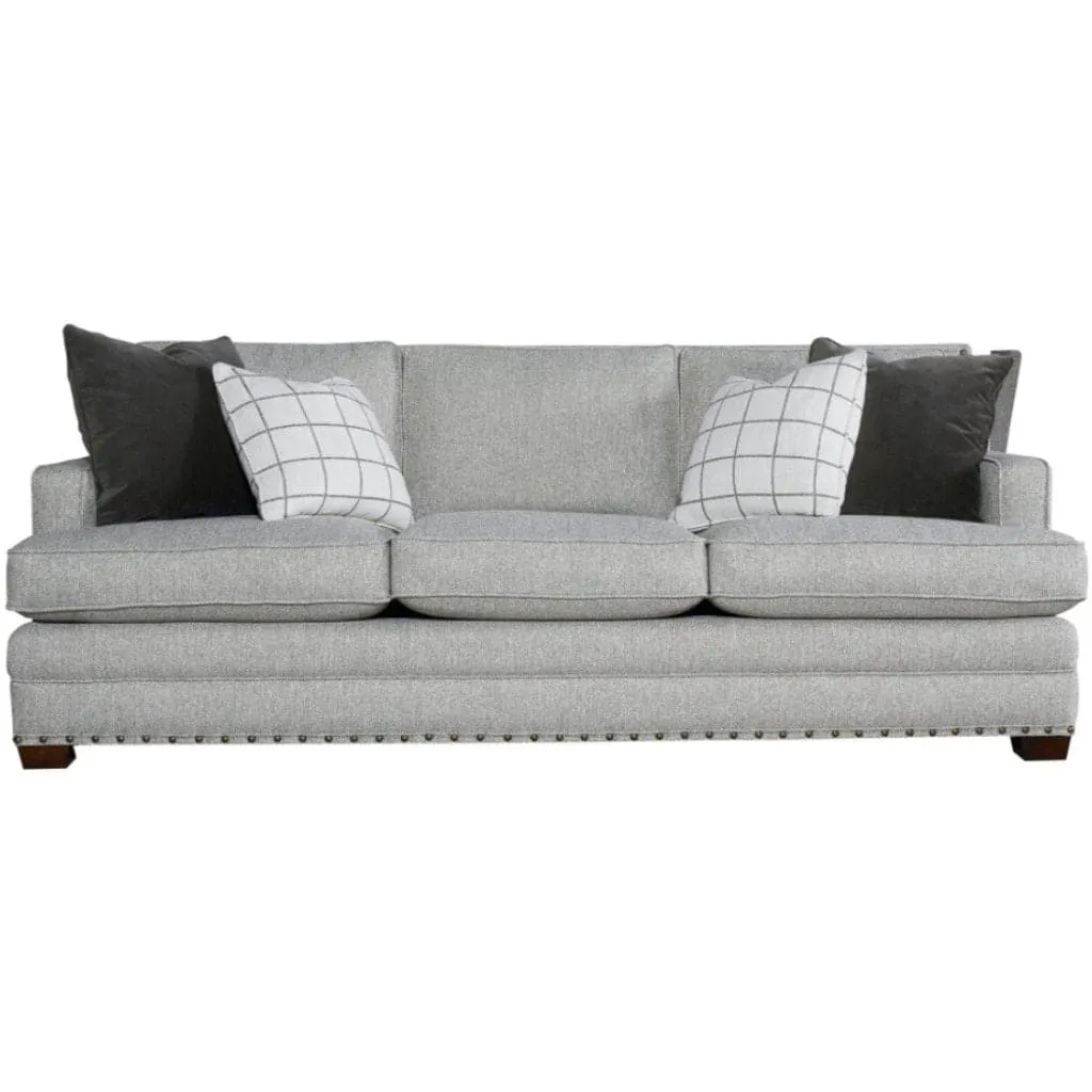 Riley Sofa with Nailheads in Gray