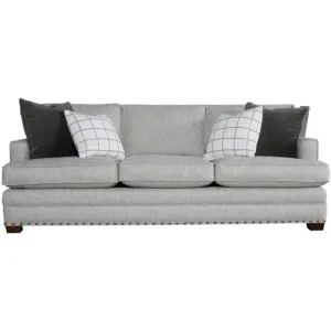 Riley Sofa with Nailheads in Gray