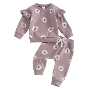 Ruffle Fall Daisy - Purple