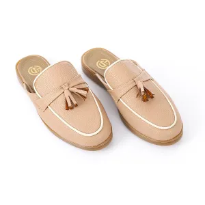 Sandstone Elegance Tassel Mules