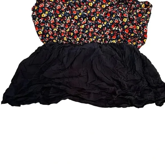 Sezane Paris Floral Mini Skirt Red Blue Ruffle Viscose Lined Size 36 Small/4