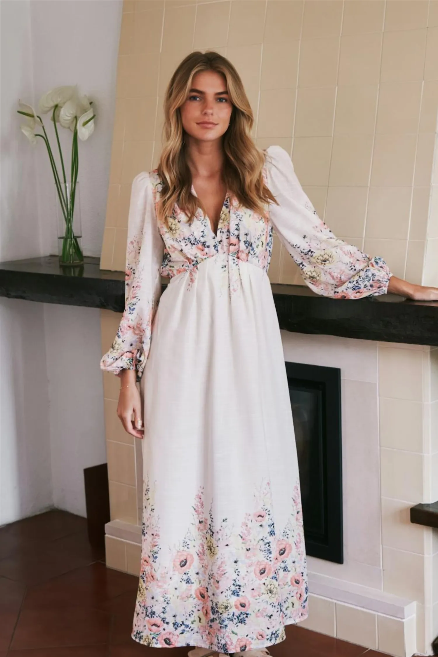 Silfi Flower Dress Creme