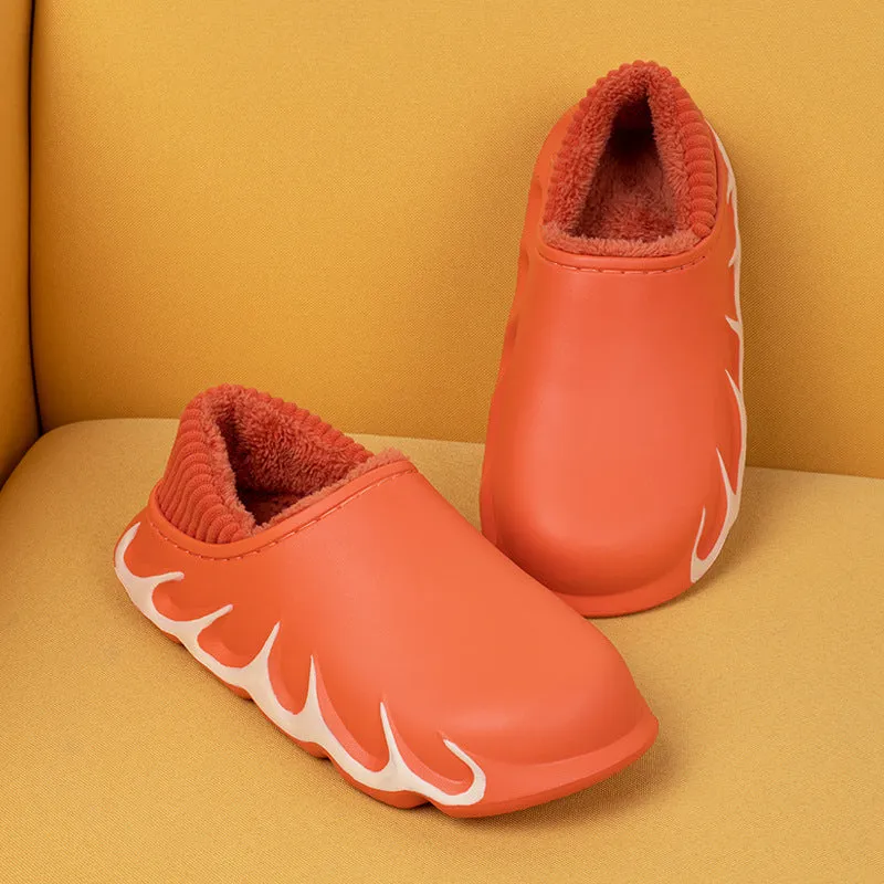 Slippers Waterproof Bag With Plush Confinement Household Cotton Drag Home Couple Warm And Comfortable Cotton Shoes