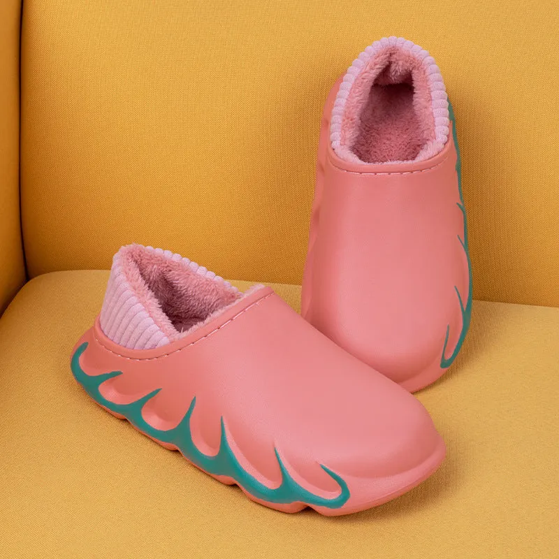 Slippers Waterproof Bag With Plush Confinement Household Cotton Drag Home Couple Warm And Comfortable Cotton Shoes