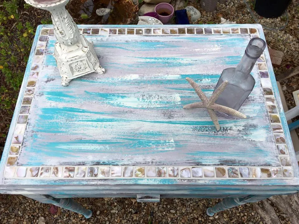 SOLD! Beachy, Farmhouse, Shabby  Upcycled Entry Table, Side Table from a 1920's Sewing Machine