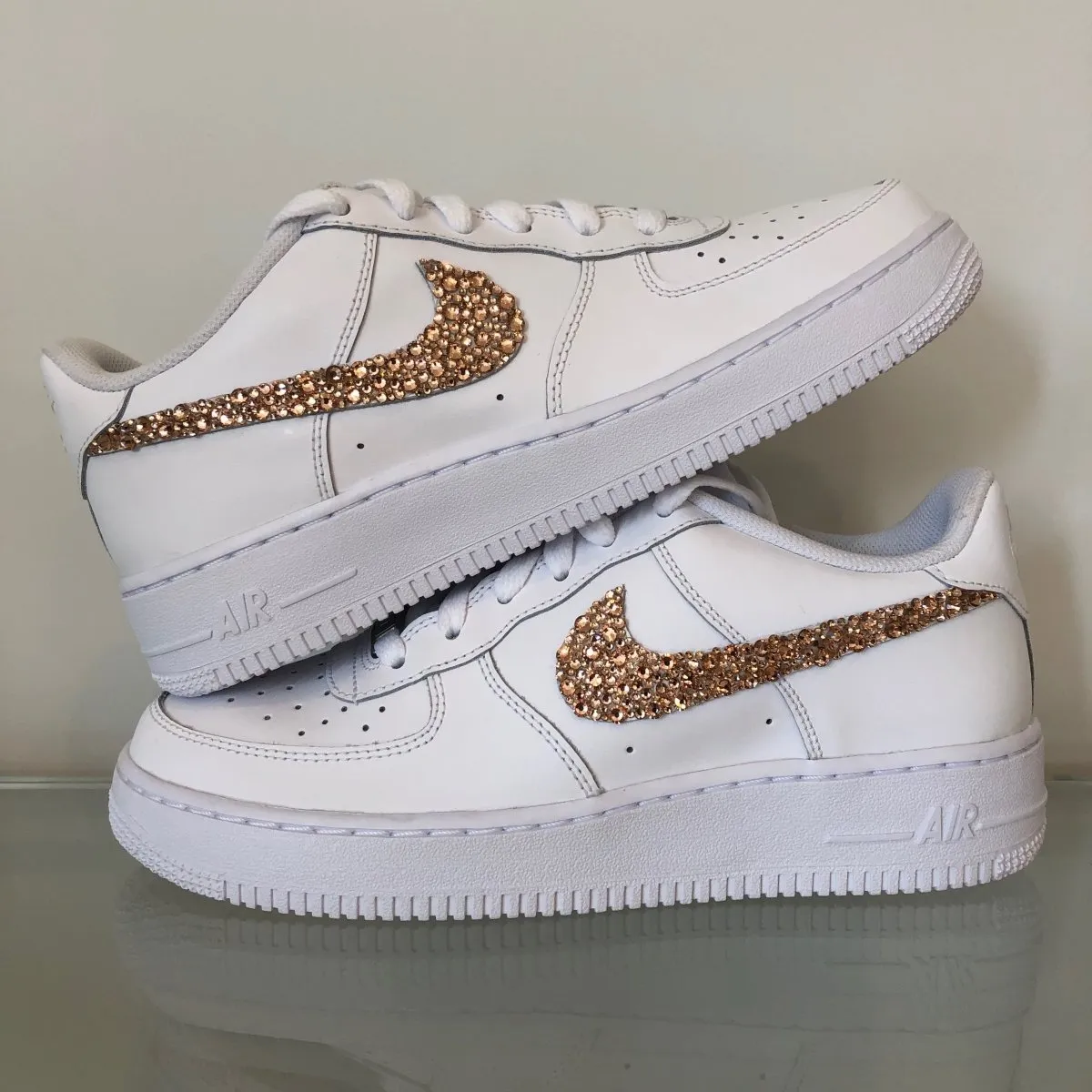 'Sparkle & Glow' Rose Gold Nike AF1 (Women's)